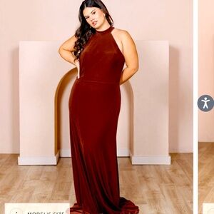 Revelry Tori Dress in Velvet Rust color size 6 regular Maxi